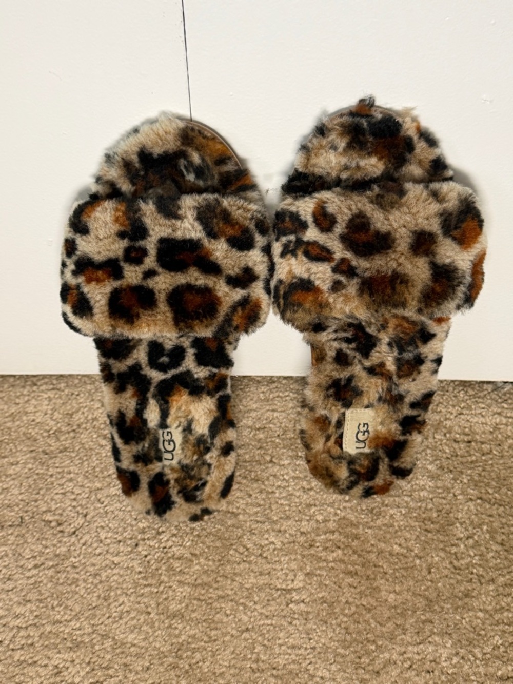 UGG Leopard-Print Fuzzy Slippers 9 - Picture 2 of 6